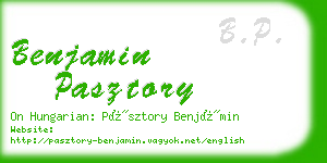 benjamin pasztory business card